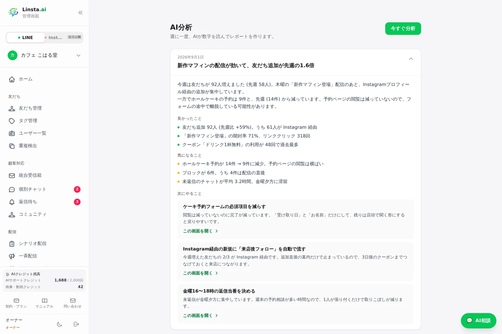 AI分析の週次レポート
