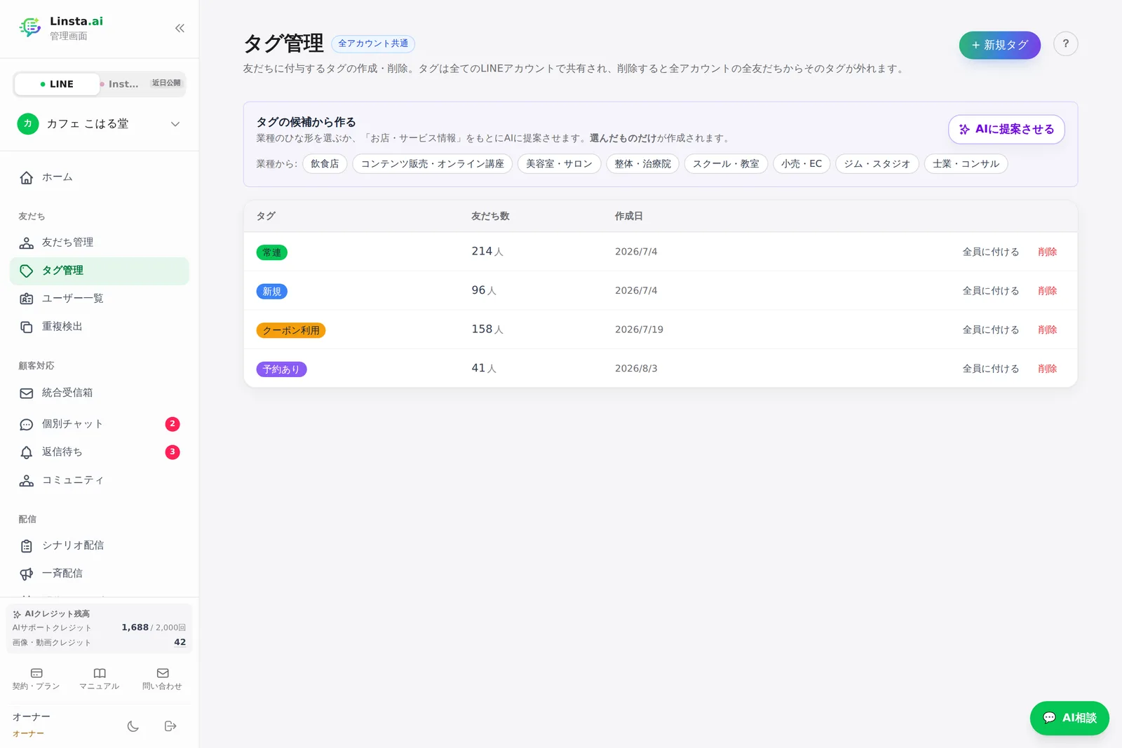 タグ管理