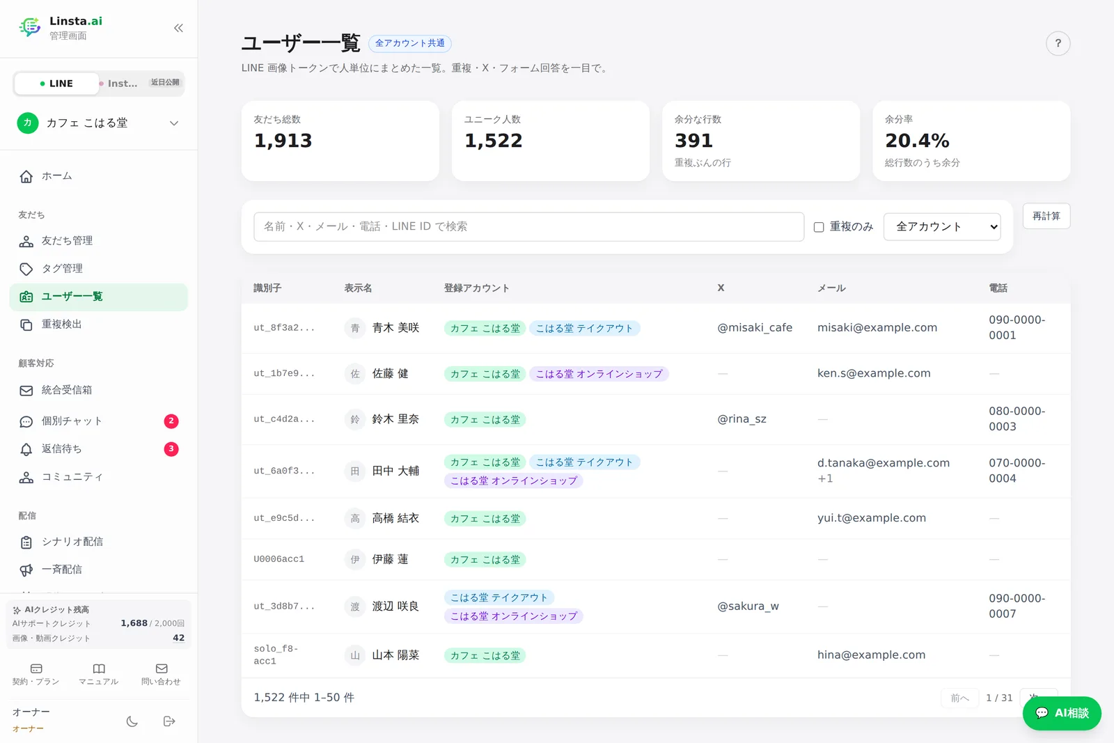 ユーザー一覧(人単位)